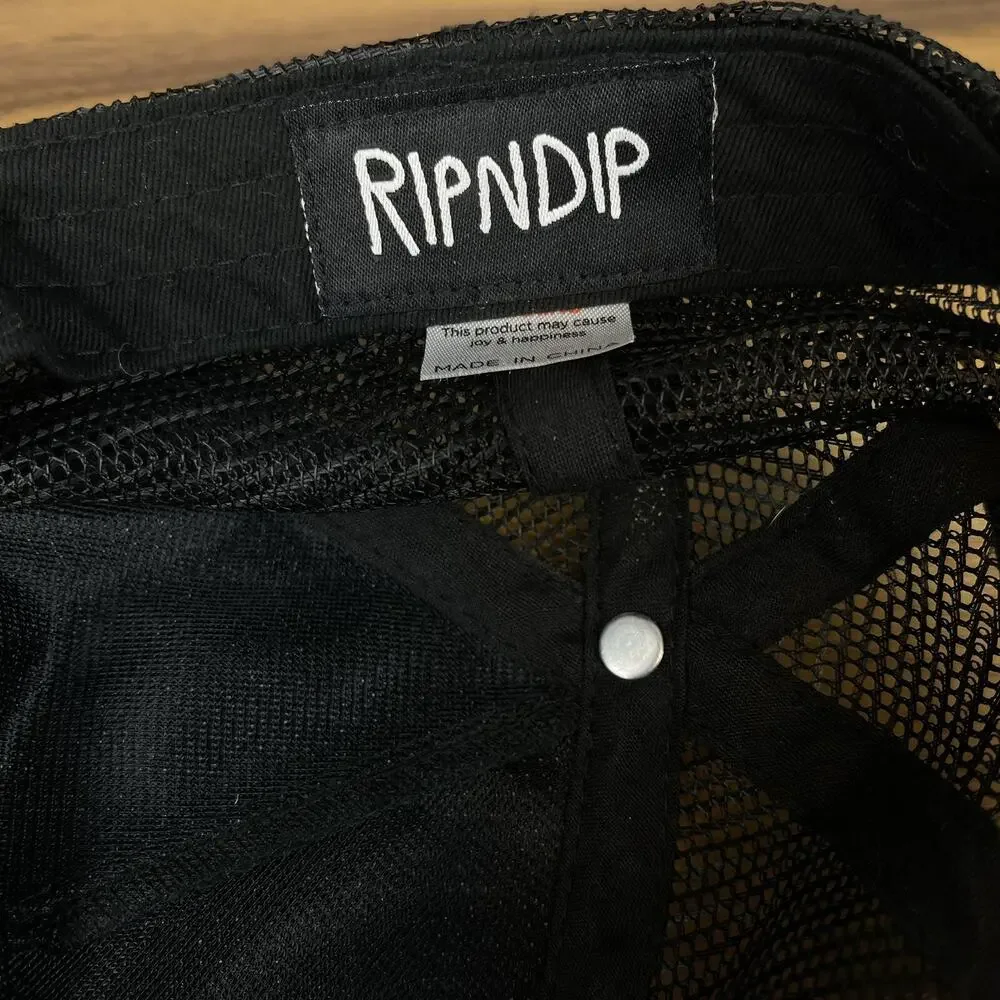 Ripndip Hat Baseball Cap Cat Tongue Strap Back Black Skater Streetwear Skater